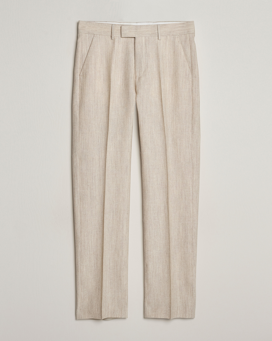 Mies | Housut | Tiger of Sweden | Tenser Wool/Linen Canvas Trousers Natural White