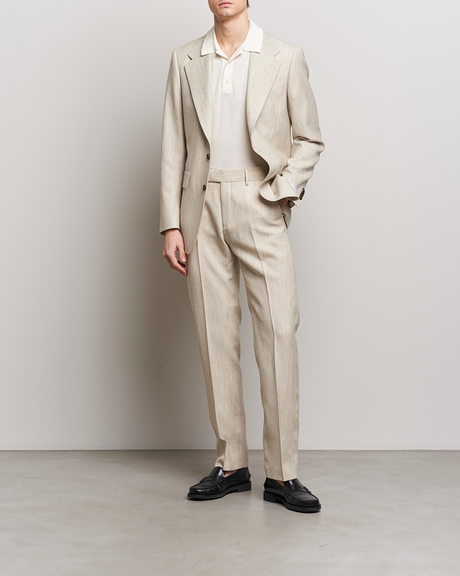Mies | Housut | Tiger of Sweden | Tenser Wool/Linen Canvas Trousers Natural White