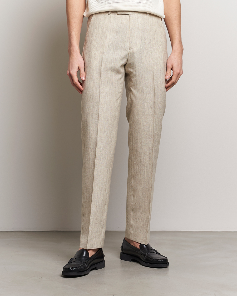 Mies |  | Tiger of Sweden | Tenser Wool/Linen Canvas Trousers Natural White