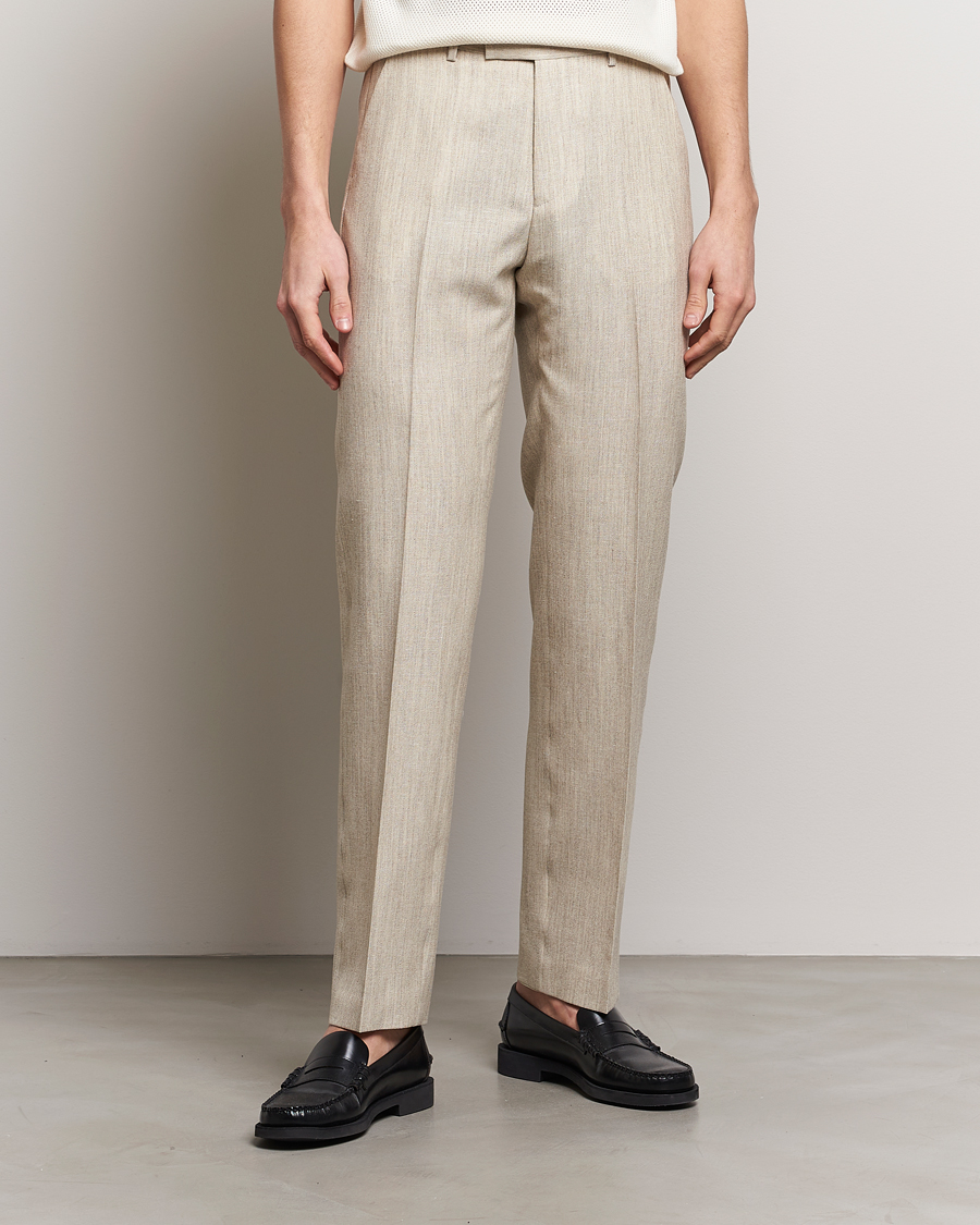 Mies | Housut | Tiger of Sweden | Tenser Wool/Linen Canvas Trousers Natural White