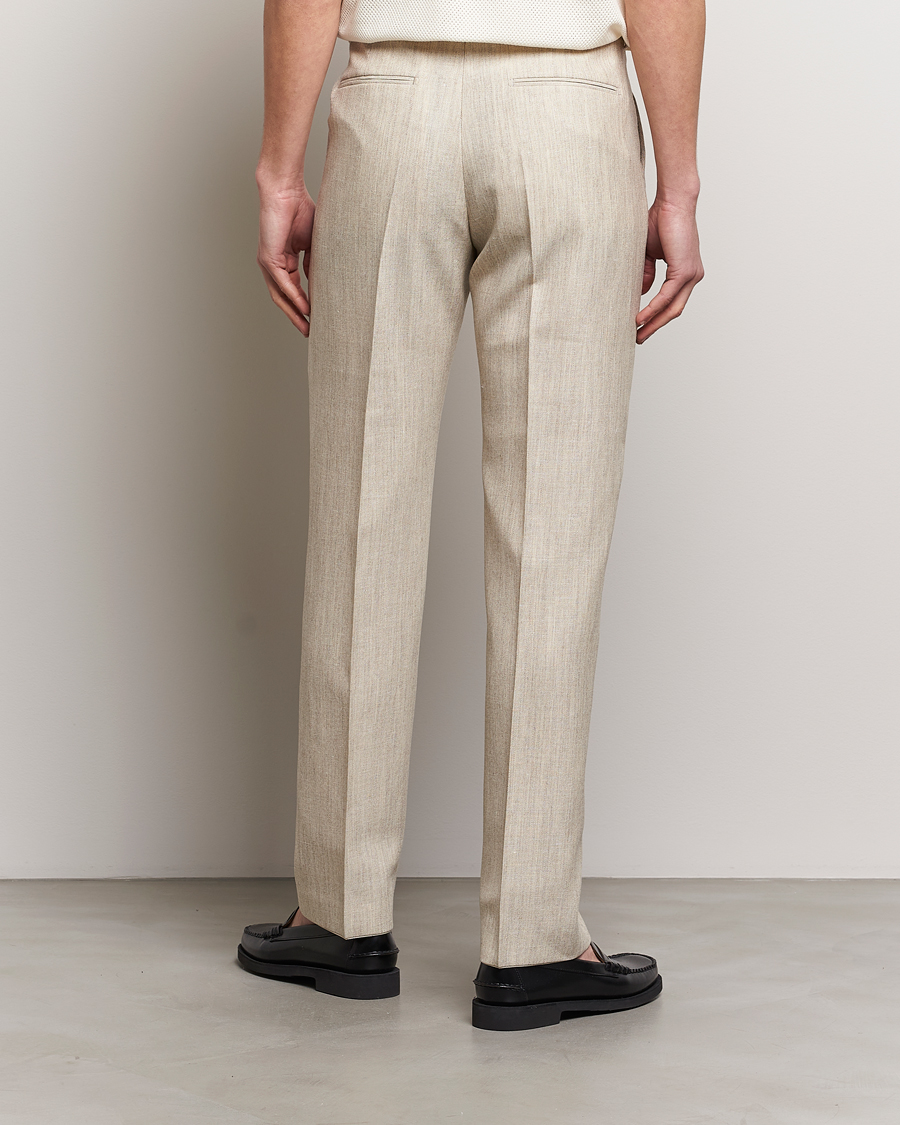 Mies | Housut | Tiger of Sweden | Tenser Wool/Linen Canvas Trousers Natural White