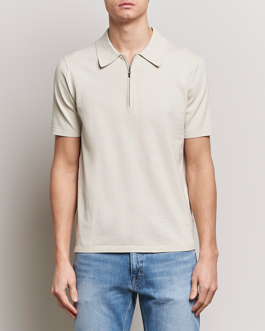 Mies | Pikeet | Tiger of Sweden | Orbit Knitted Cotton Polo Off White