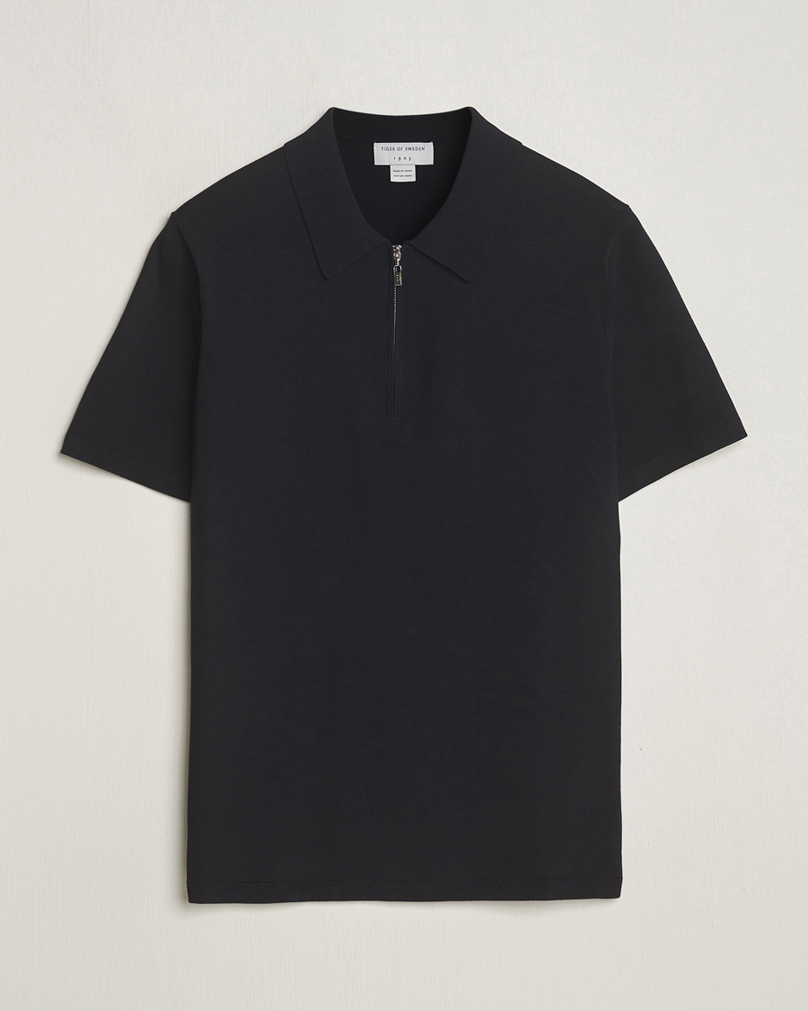 Mies | Pikeet | Tiger of Sweden | Orbit Knitted Cotton Polo Dark Sailing