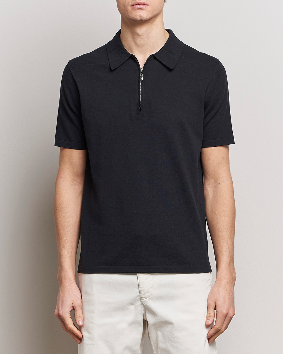Mies | Pikeet | Tiger of Sweden | Orbit Knitted Cotton Polo Dark Sailing