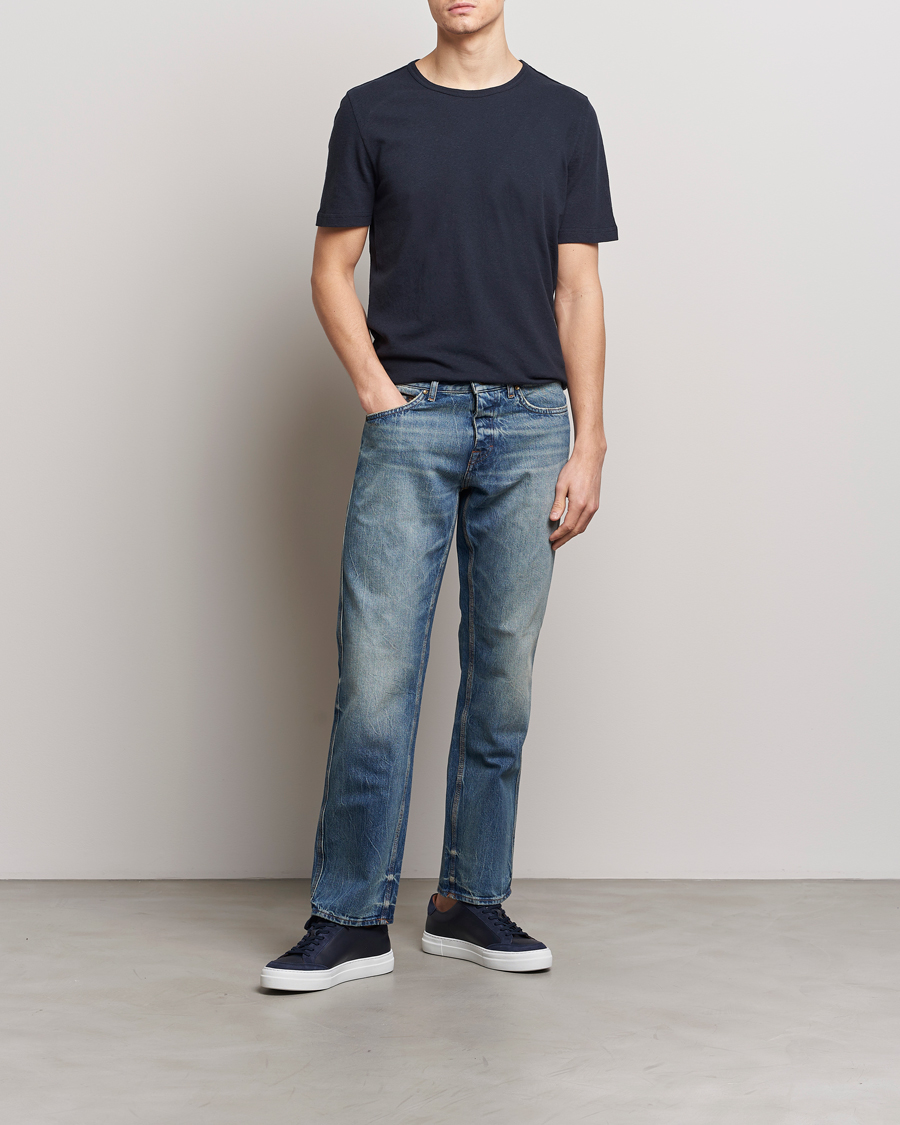 Mies | T-paidat | Tiger of Sweden | Olaf Cotton/Linen Crew Neck T-Shirt Light Ink