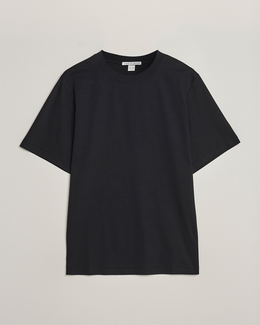Mies | T-paidat | Tiger of Sweden | Mercerized Cotton Crew Neck T-Shirt Black