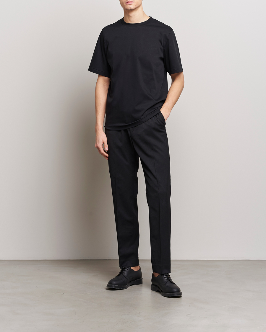 Mies | T-paidat | Tiger of Sweden | Mercerized Cotton Crew Neck T-Shirt Black