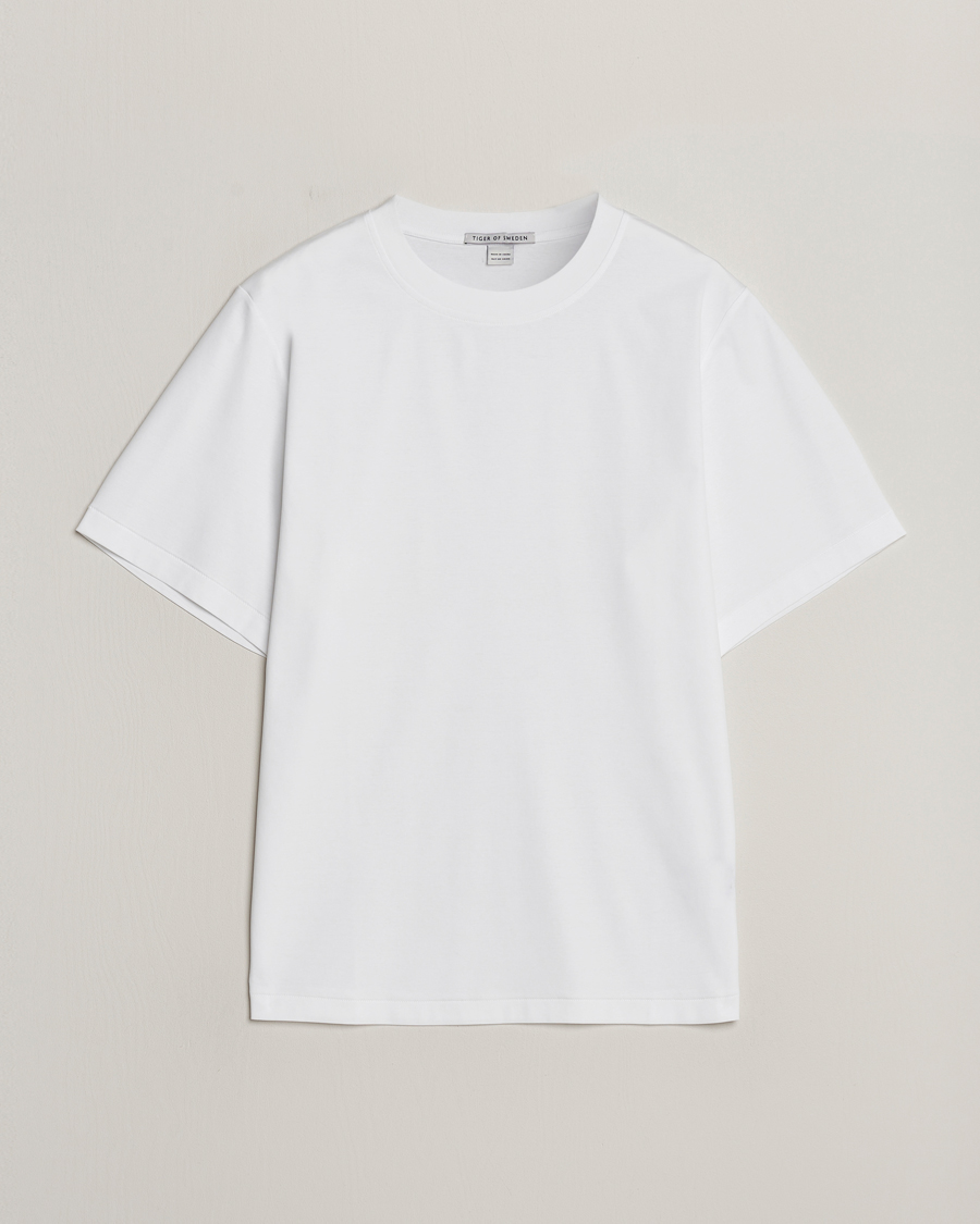 Mies | T-paidat | Tiger of Sweden | Mercerized Cotton Crew Neck T-Shirt Pure White