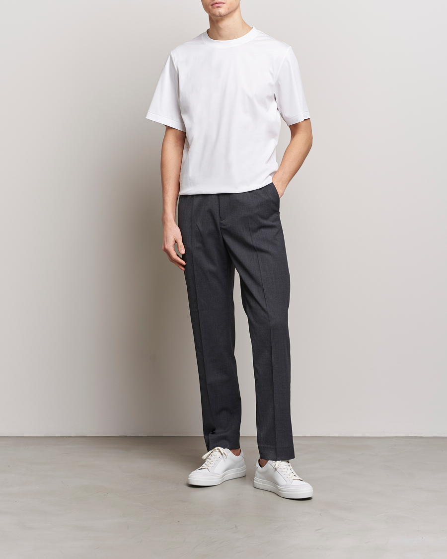 Mies | T-paidat | Tiger of Sweden | Mercerized Cotton Crew Neck T-Shirt Pure White