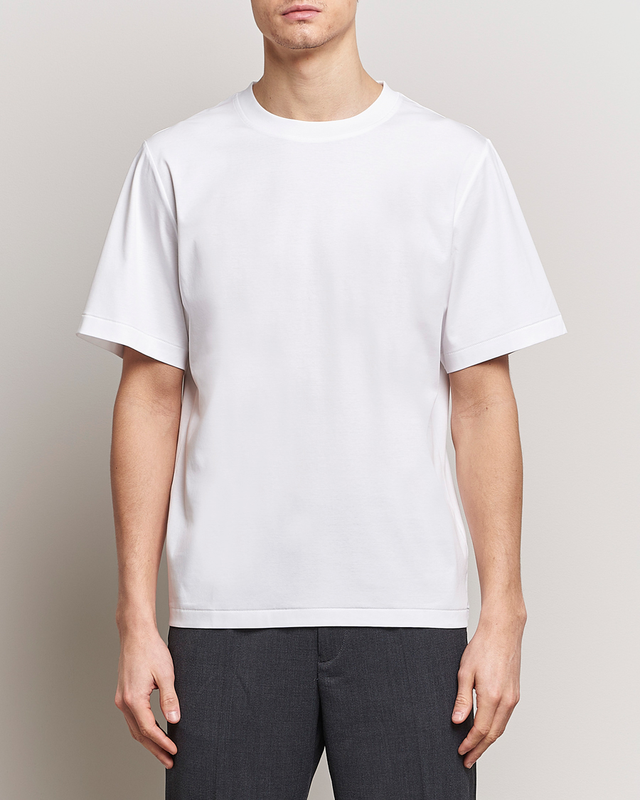 Mies | Valkoiset t-paidat | Tiger of Sweden | Mercerized Cotton Crew Neck T-Shirt Pure White