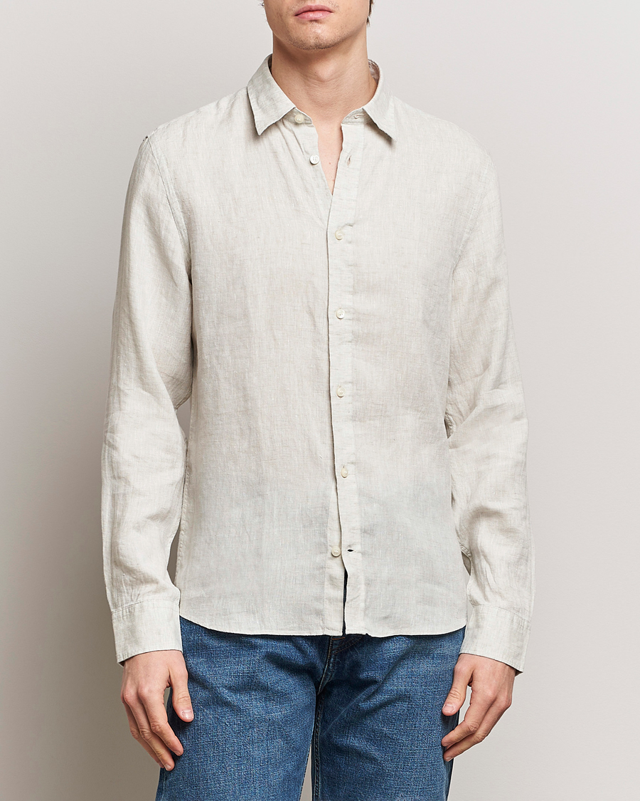 Mies | Kauluspaidat | Tiger of Sweden | Spenser Linen Shirt Pale Clay