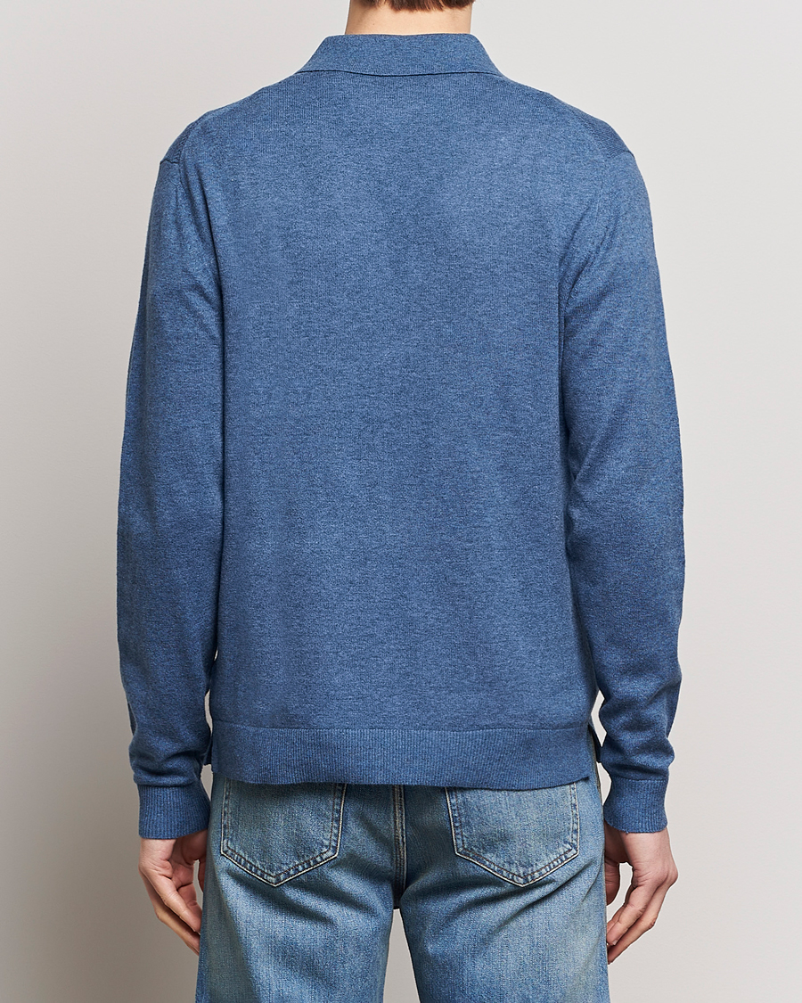 Mies | Puserot | Tiger of Sweden | Orbit Wool/Cotton Half Zip Thunder Blue
