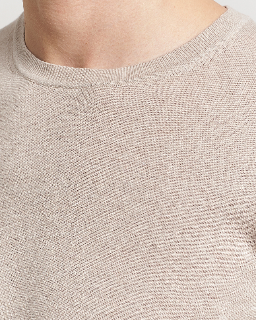 Mies | Puserot | Tiger of Sweden | Michas Cotton/Linen Knitted Sweater Soft Latte