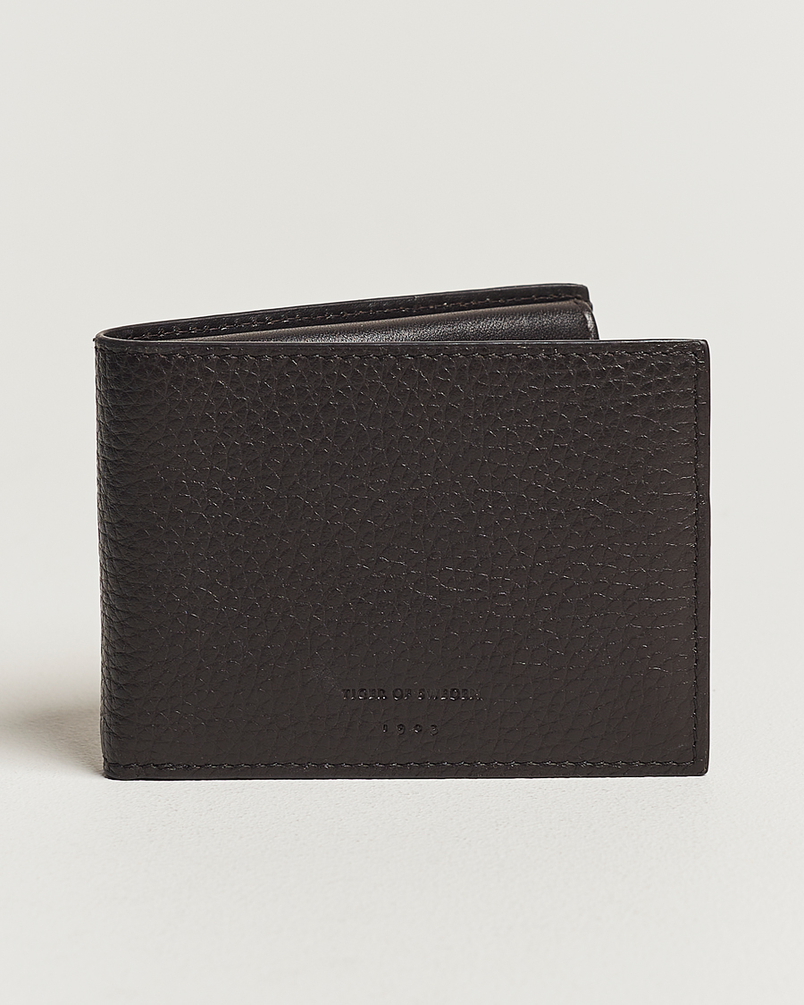 Mies | Tiger of Sweden Wivalius Grained Leather Wallet Dark Brown | Tiger of Sweden | Wivalius Grained Leather Wallet Dark Brown