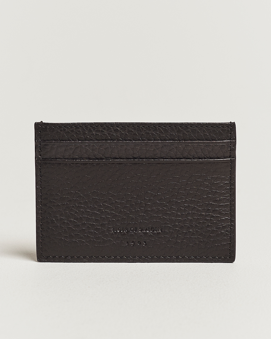 Mies | Tiger of Sweden Wharf Grained Leather Card Holder Dark Brown | Tiger of Sweden | Wharf Grained Leather Card Holder Dark Brown