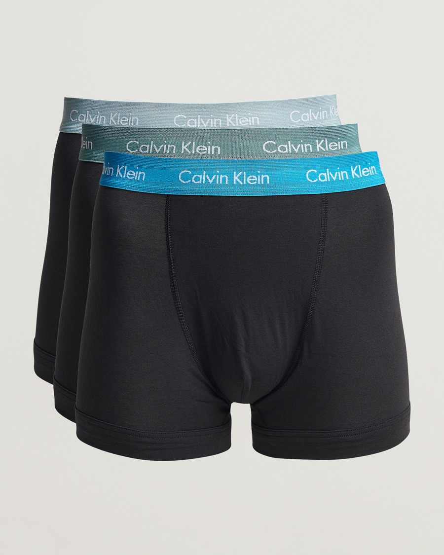 Mies | Alusvaatteet | Calvin Klein | Cotton Stretch Trunk 3-pack Blue/Dust Blue/Green