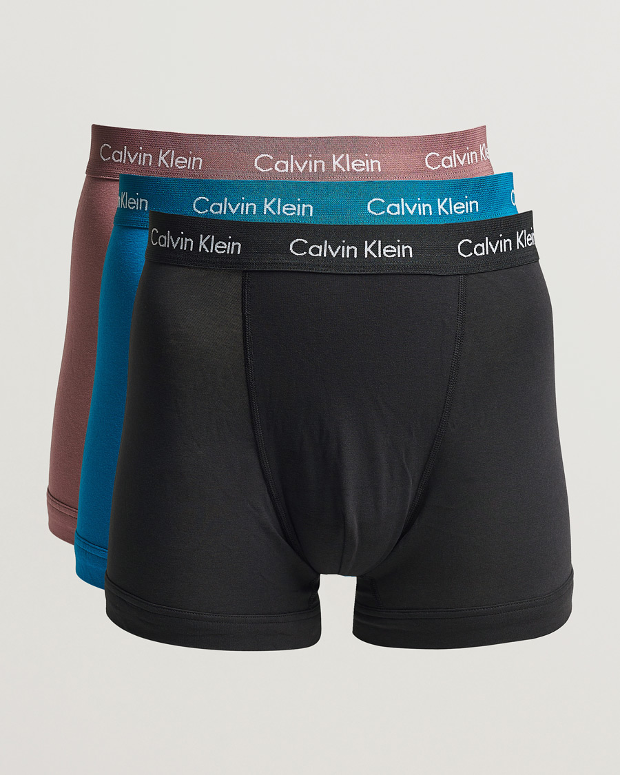Mies | Alusvaatteet | Calvin Klein | Cotton Stretch Trunk 3-pack Black/Rose/Ocean