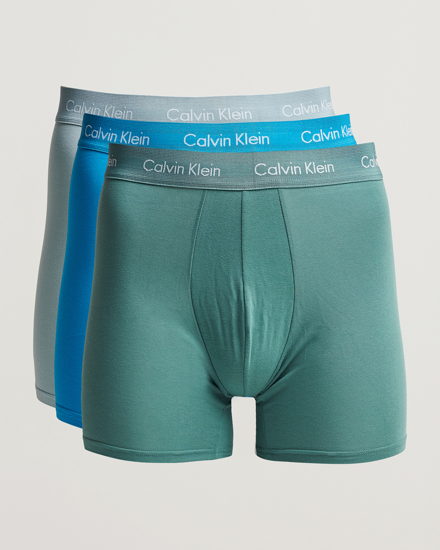 Mies | Alusvaatteet | Calvin Klein | Cotton Stretch 3-Pack Boxer Breif Blue/Arona/Green