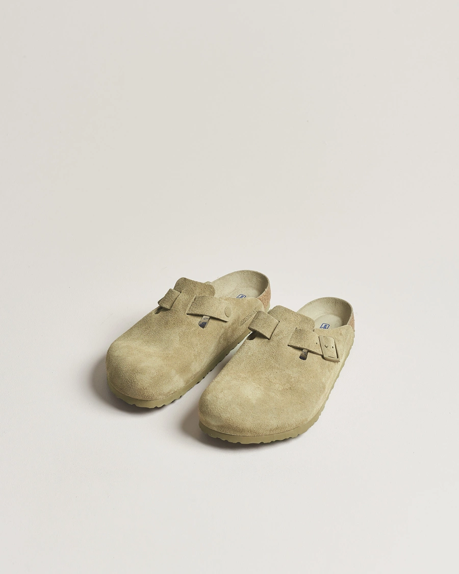 Mies | Sandaalit ja tohvelit | BIRKENSTOCK | Boston Soft Footbed Faded Khaki Suede