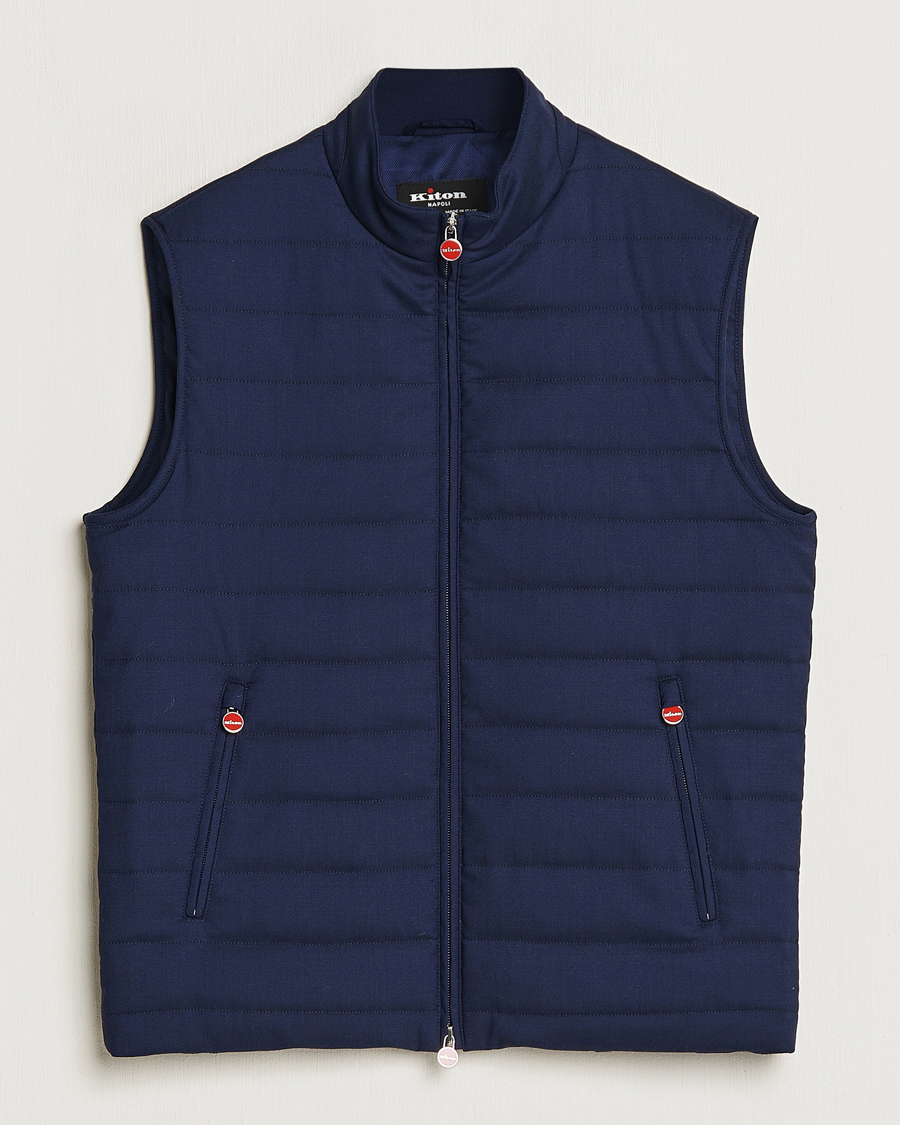 Mies | Takit | Kiton | Technical Wool Gilet Navy