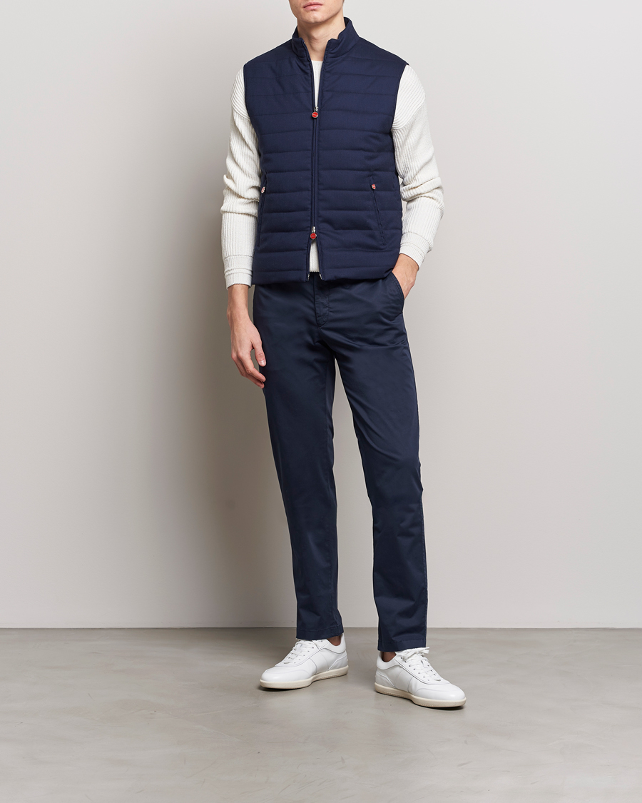 Mies | Takit | Kiton | Technical Wool Gilet Navy