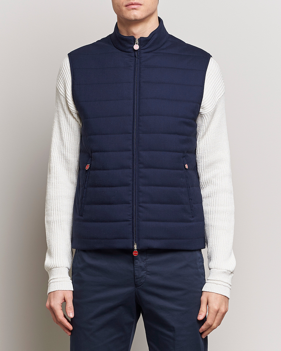 Mies | Takit | Kiton | Technical Wool Gilet Navy