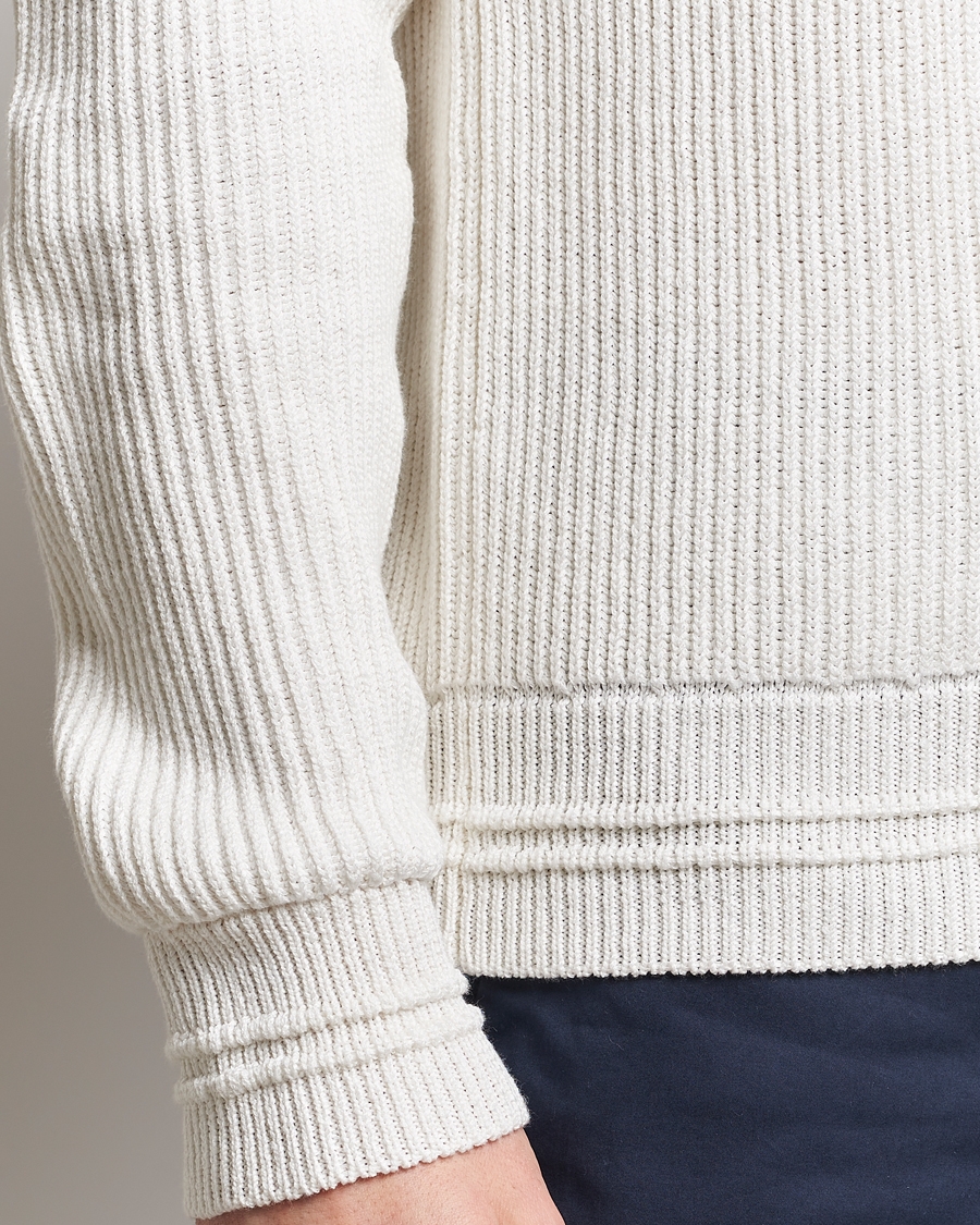 Mies | Puserot | Kiton | Cotton/Silk Rib Pullover Off White