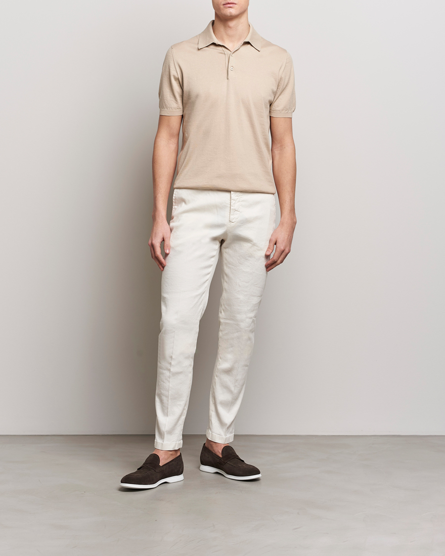 Mies | Pikeet | Kiton | Sea Island Cotton Polo Beige