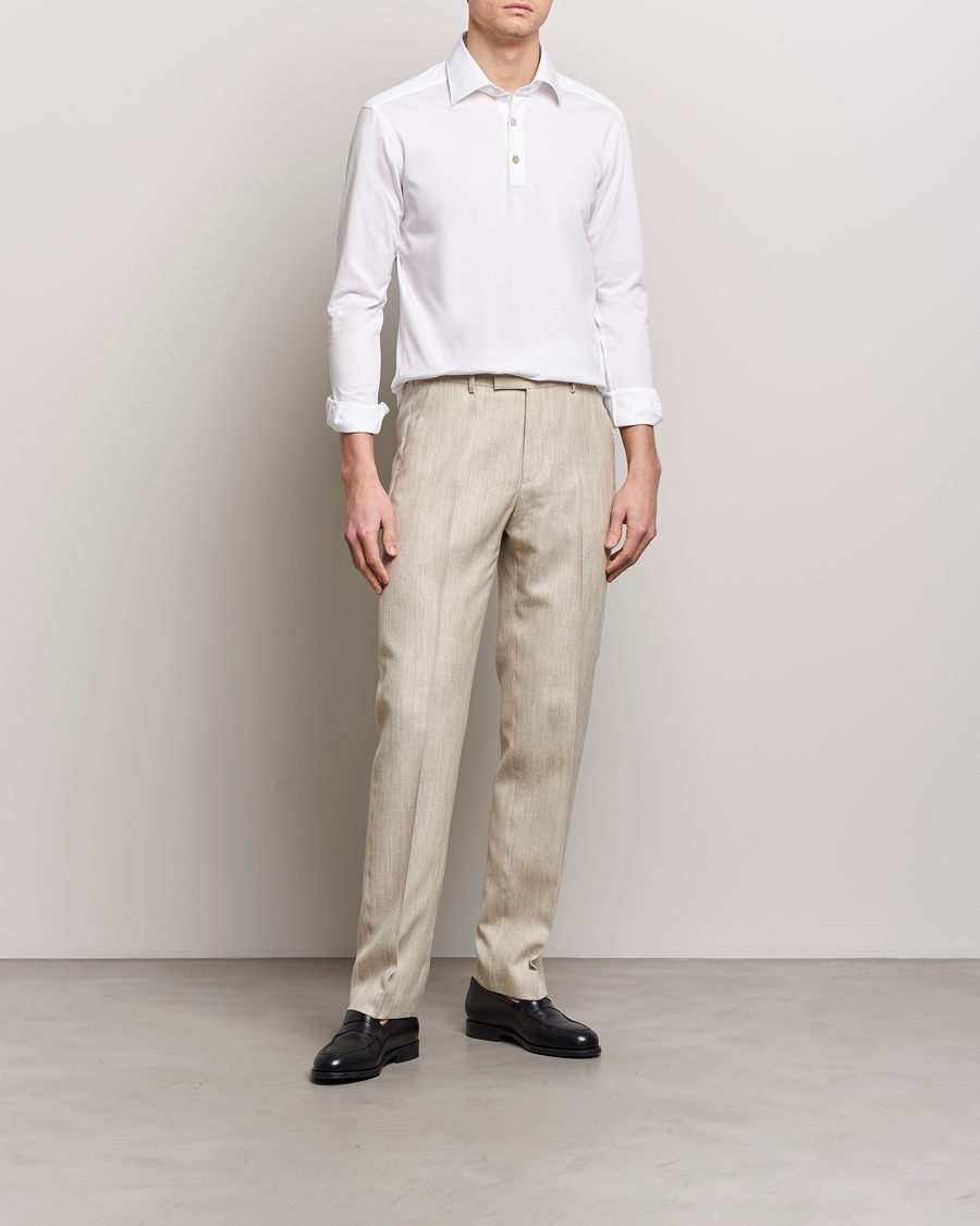 Mies | Kauluspaidat | Kiton | Popover Shirt White