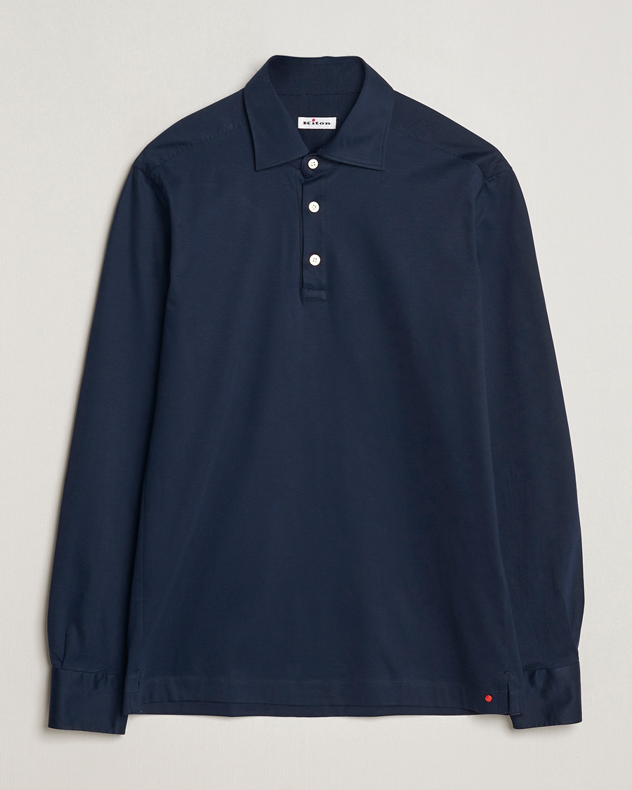 Mies | Kauluspaidat | Kiton | Popover Shirt Navy