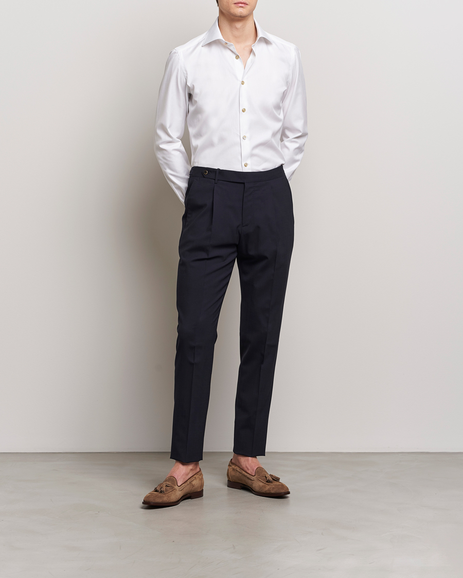 Mies | Kauluspaidat | Kiton | Slim Fit Dress Shirt White