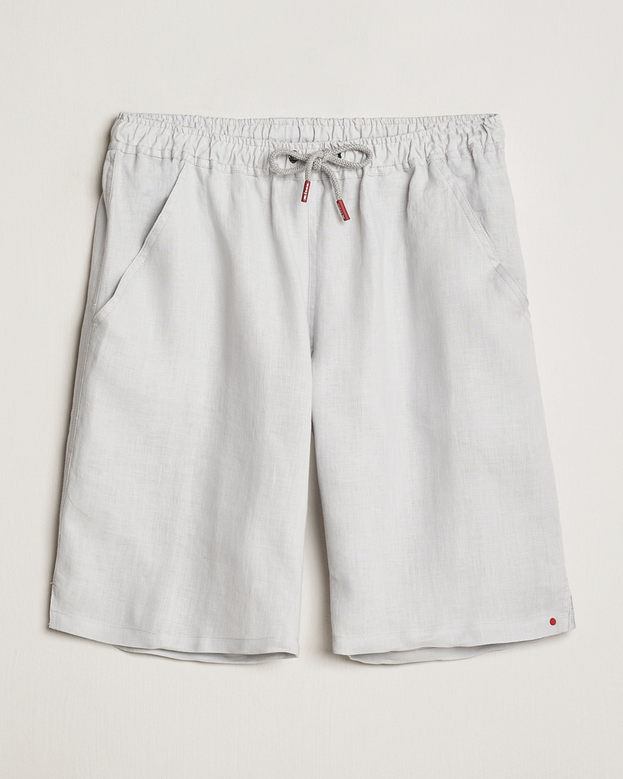Miehet |  | Kiton | Linen Drawstring Shorts Light Grey