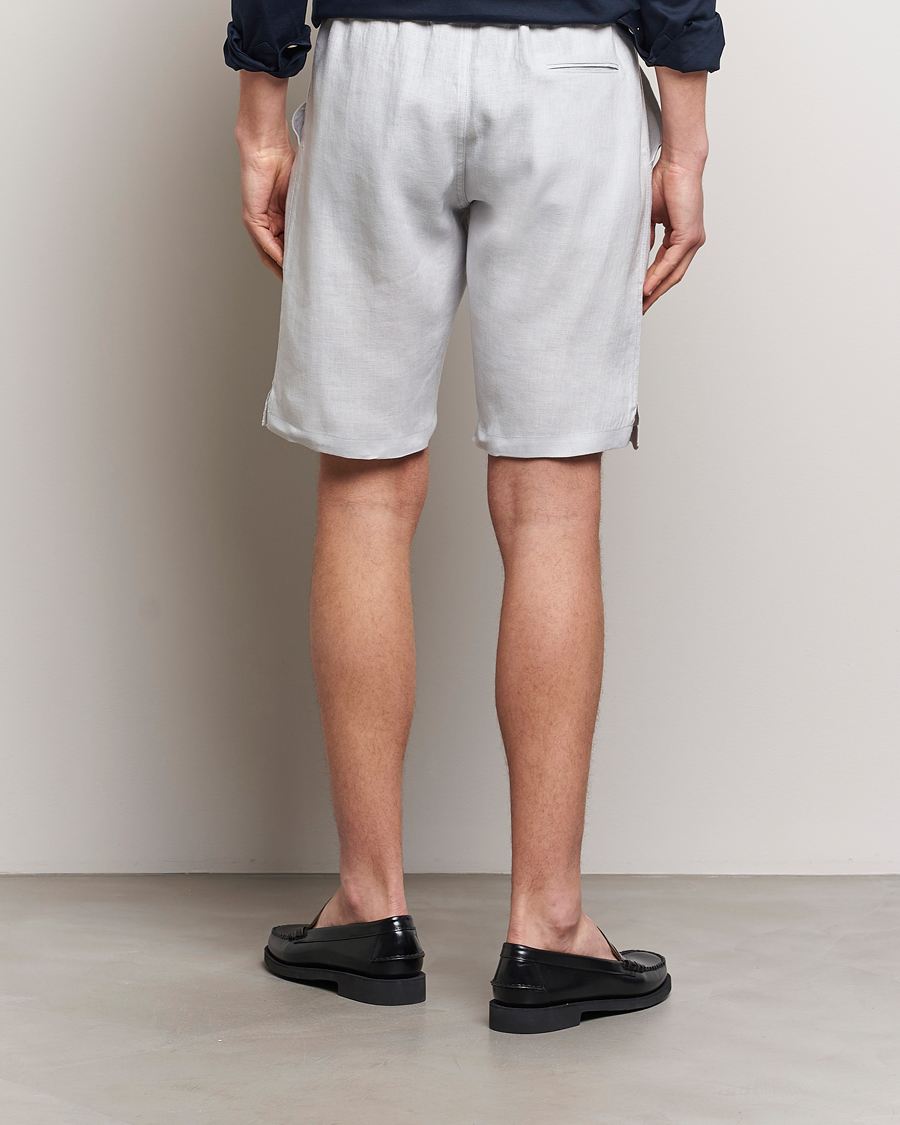 Mies | Shortsit | Kiton | Linen Drawstring Shorts Light Grey