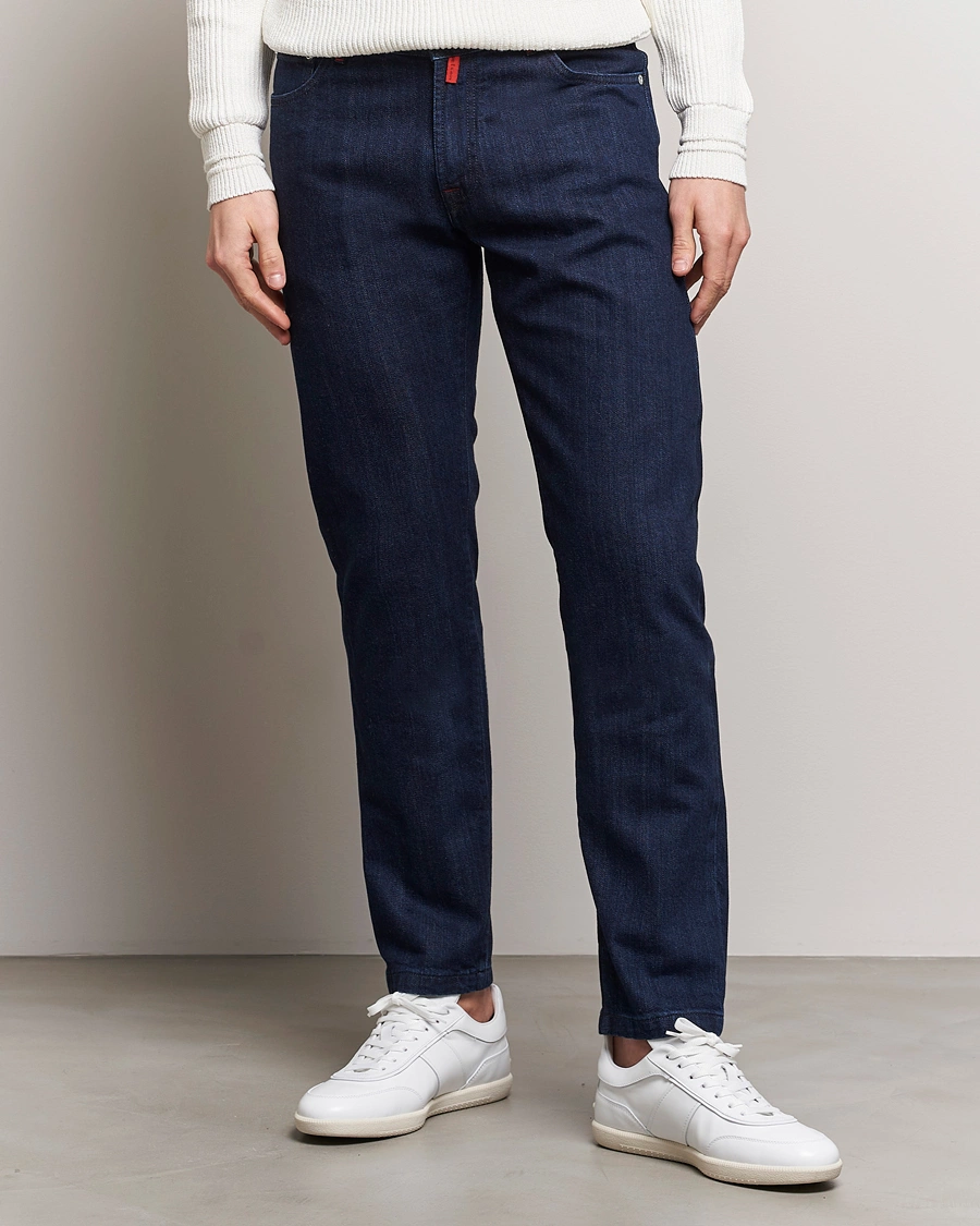 Mies | Farkut | Kiton | Slim Fit 5-Pocket Jeans Dark Indigo
