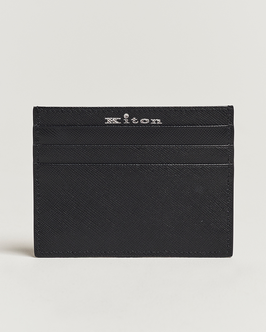 Mies | Korttilompakot | Kiton | Saffiano Leather Cardholder Black