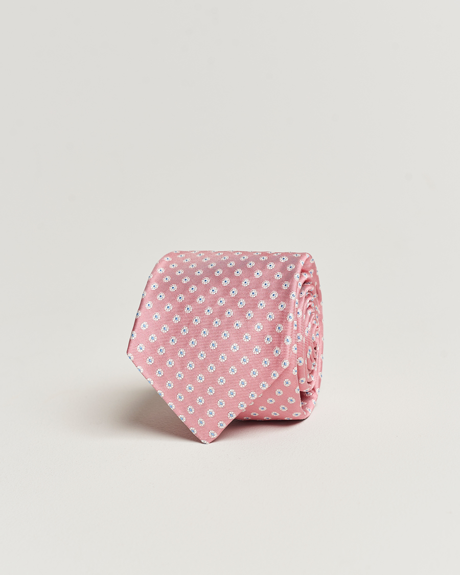Mies | Kiton Micro Flower Silk Tie Pink | Kiton | Micro Flower Silk Tie Pink