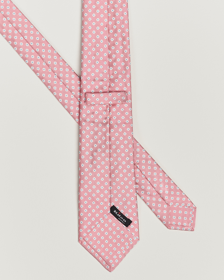 Mies | Kiton Micro Flower Silk Tie Pink | Kiton | Micro Flower Silk Tie Pink