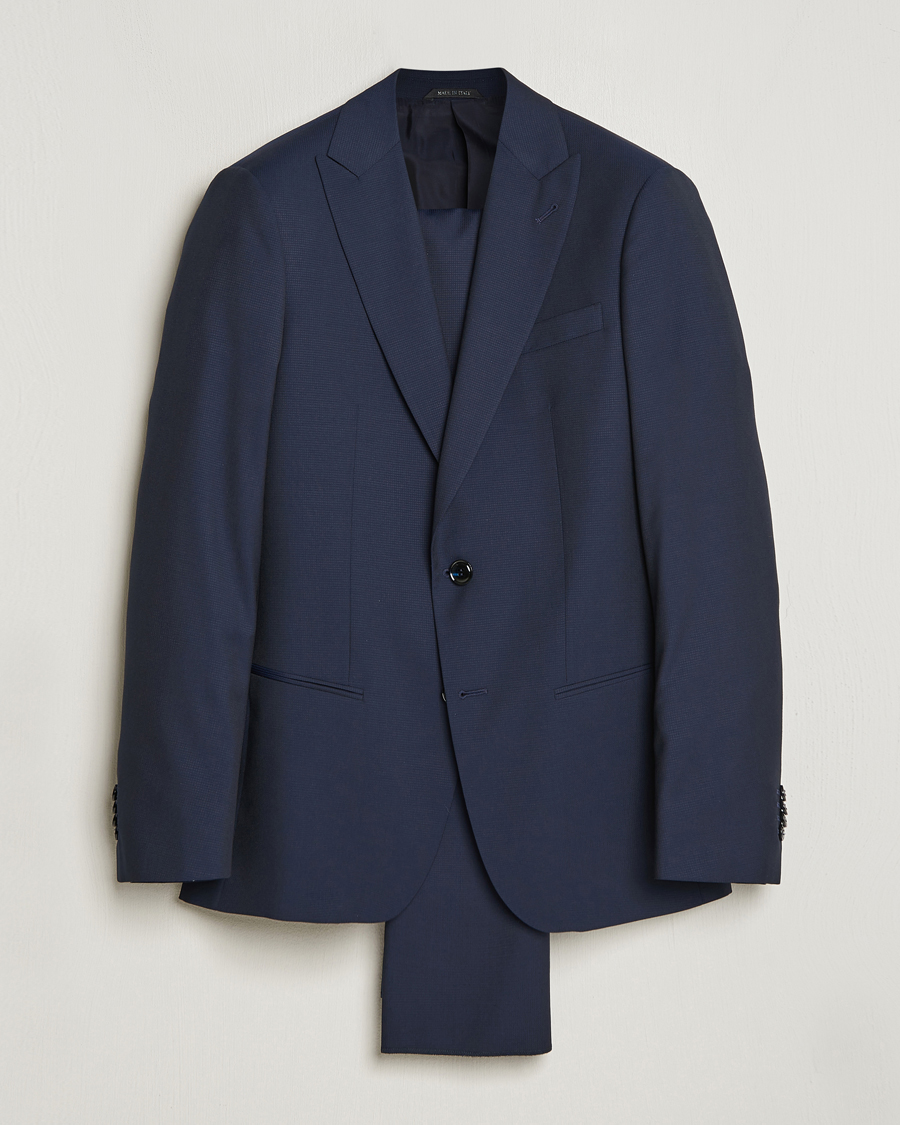 Mies | Puvut | Giorgio Armani | Slim Fit Peak Lapel Wool Suit Navy