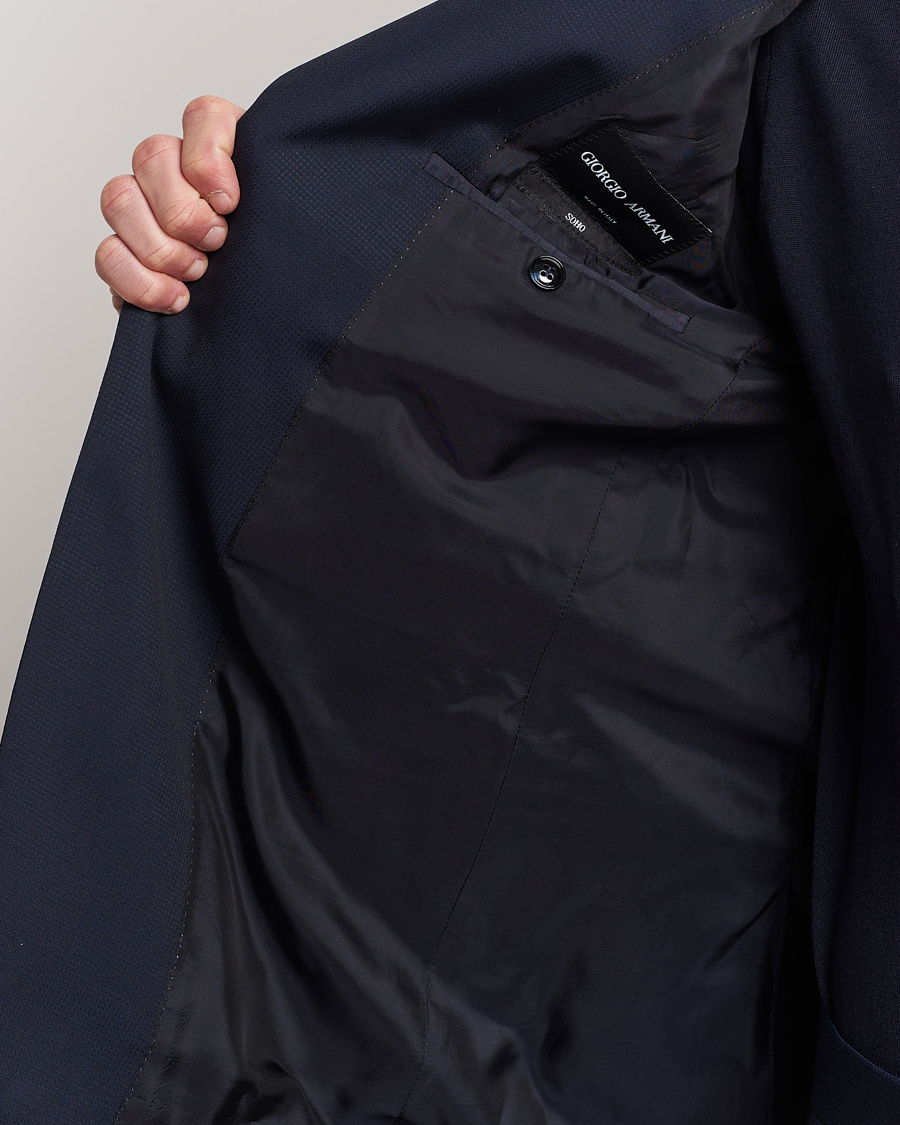 Mies | Puvut | Giorgio Armani | Slim Fit Peak Lapel Wool Suit Navy