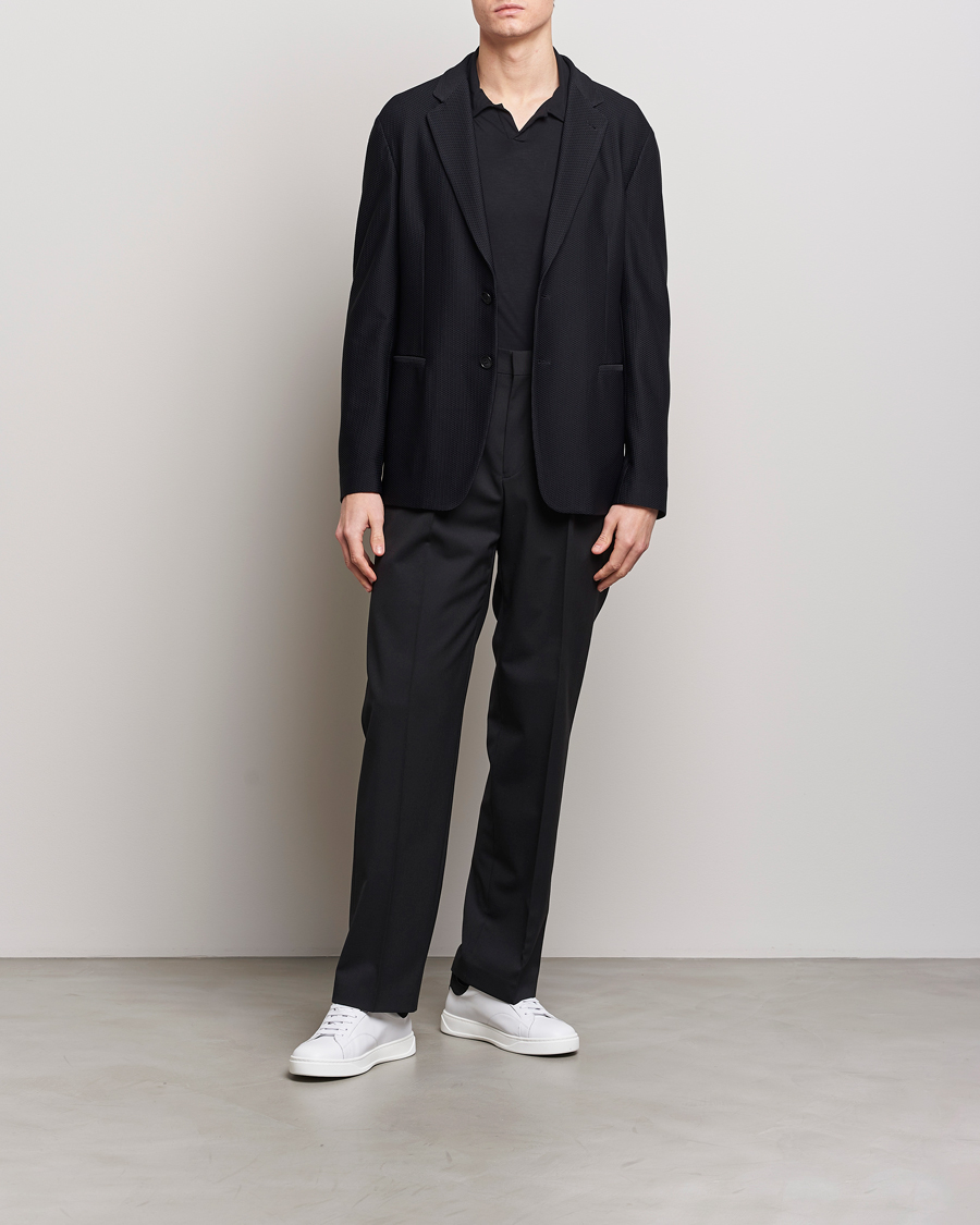 Mies | Pikkutakit | Giorgio Armani | Single Breasted Mesh Blazer Black