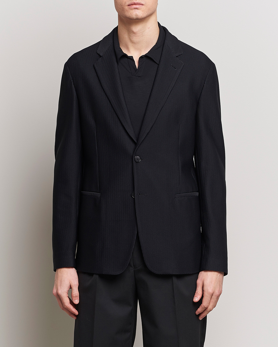Mies | Pikkutakit | Giorgio Armani | Single Breasted Mesh Blazer Black