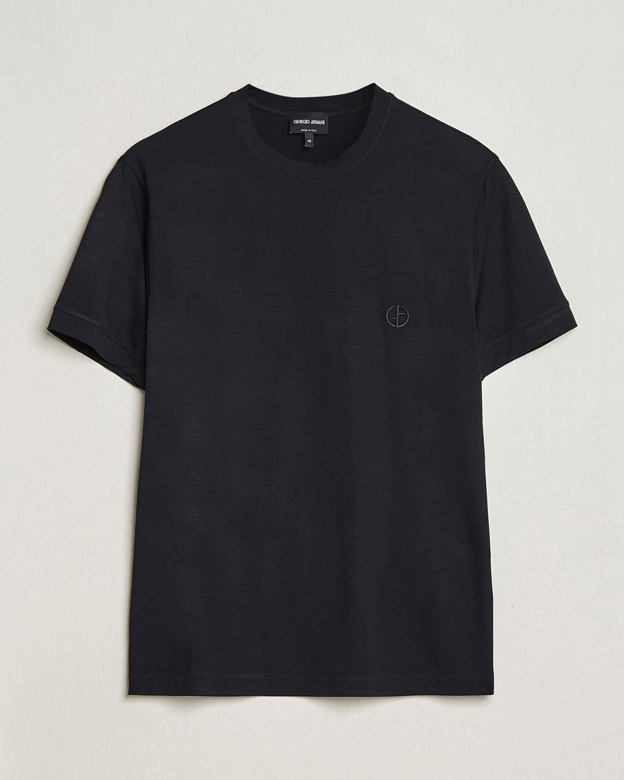 Mies | T-paidat | Giorgio Armani | Embroidered Logo T-Shirt Black