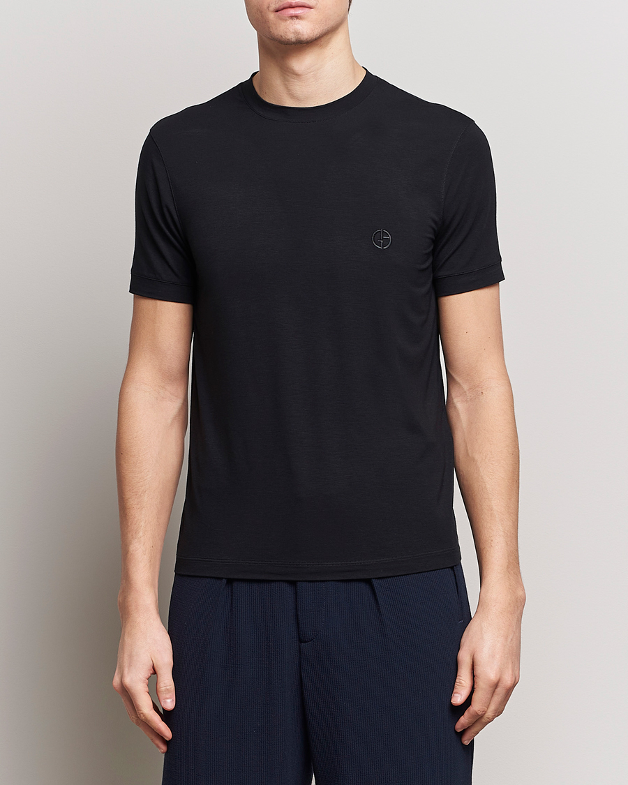 Mies | T-paidat | Giorgio Armani | Embroidered Logo T-Shirt Black