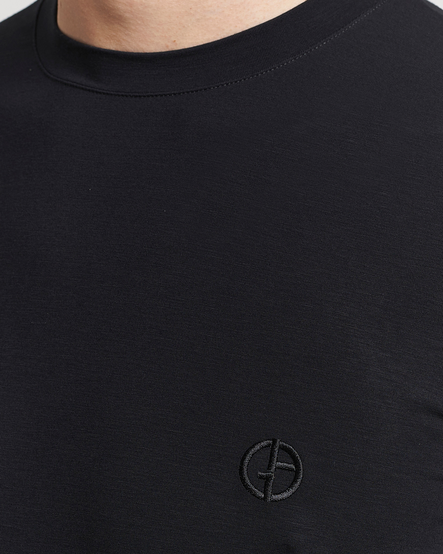 Mies | T-paidat | Giorgio Armani | Embroidered Logo T-Shirt Black
