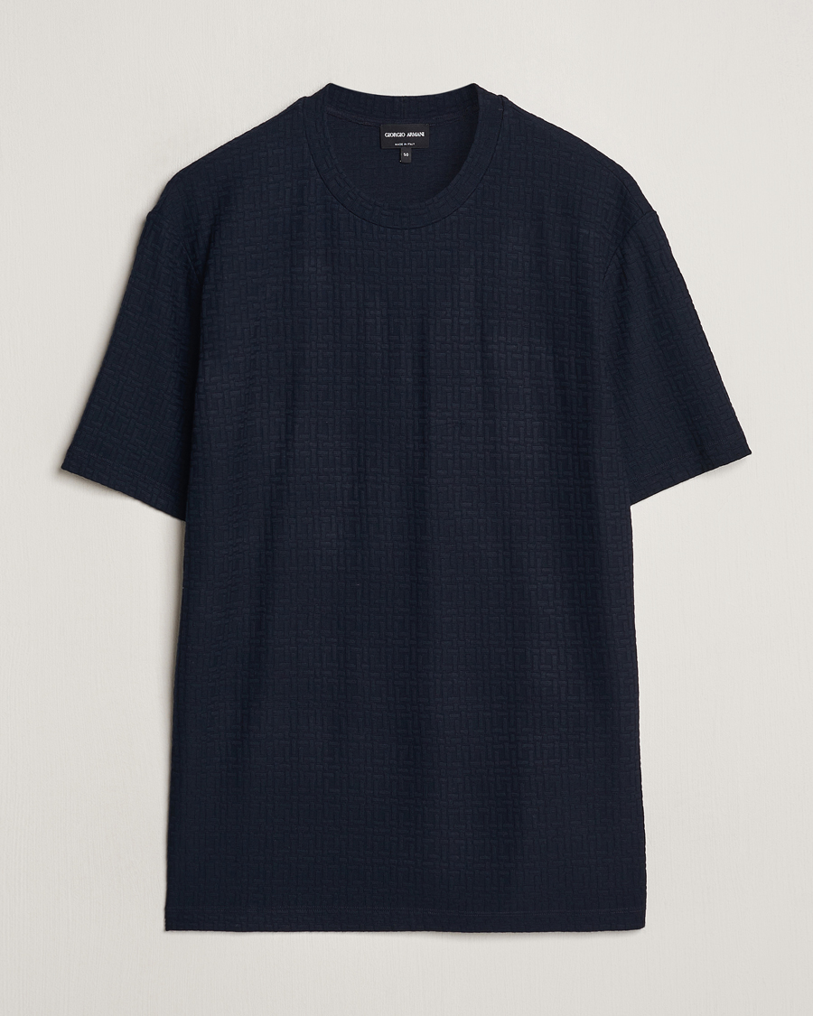 Mies | T-paidat | Giorgio Armani | Short Sleeve Cashmere Stretch T-Shirt Navy