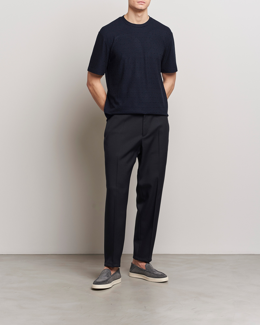 Mies | T-paidat | Giorgio Armani | Short Sleeve Cashmere Stretch T-Shirt Navy