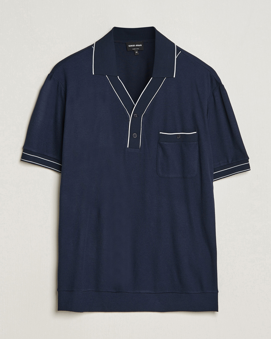 Mies | Pikeet | Giorgio Armani | Short Sleeve Riviera Polo Navy