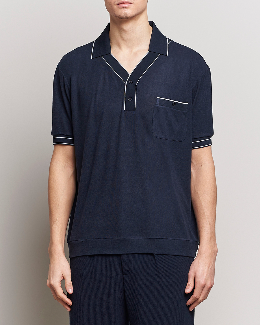 Mies | Pikeet | Giorgio Armani | Short Sleeve Riviera Polo Navy