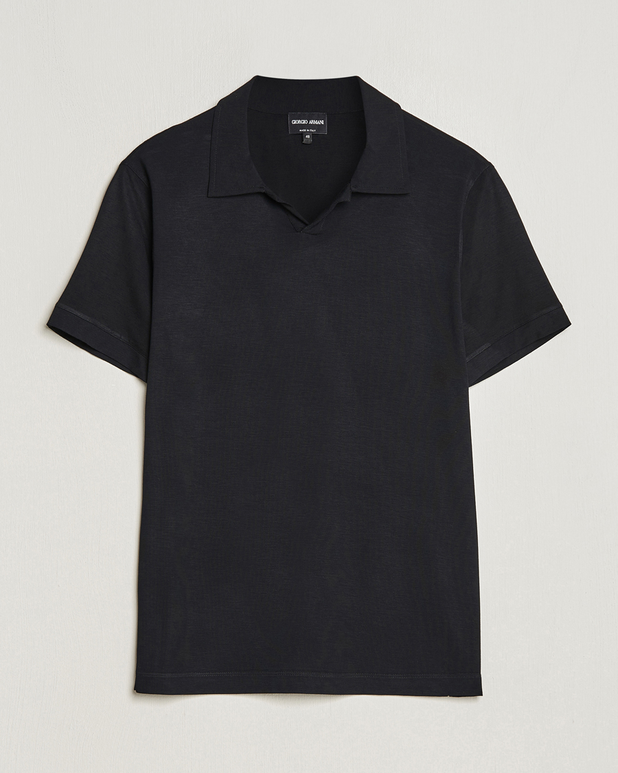 Mies | Pikeet | Giorgio Armani | Short Sleeve Stretch Polo Black