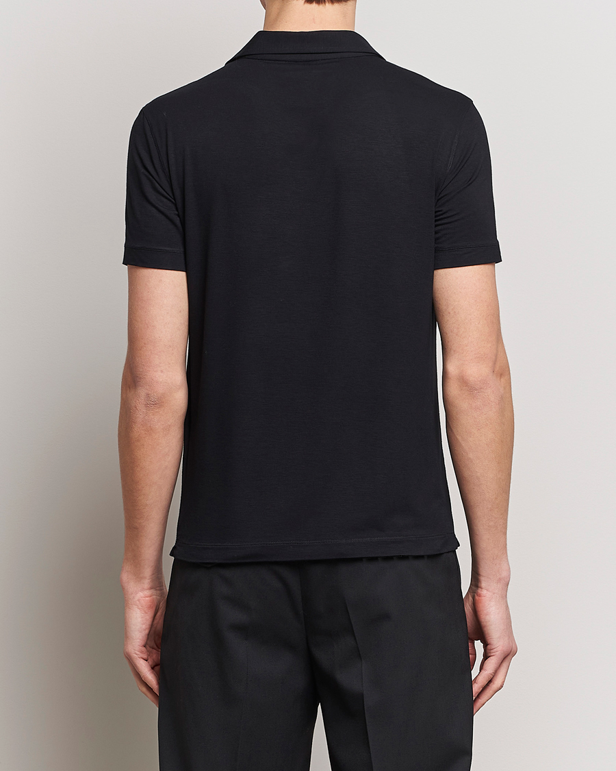 Mies | Pikeet | Giorgio Armani | Short Sleeve Stretch Polo Black